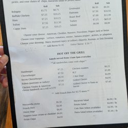 The Conesville Country Store - Menu