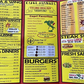 Capri Pizzeria - Menu - Pizza Near Me - Oriskany, New York