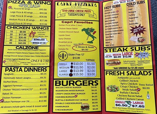 Menu photo 2 Capri Pizzeria Oriskany, NY