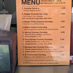 Food truck menu