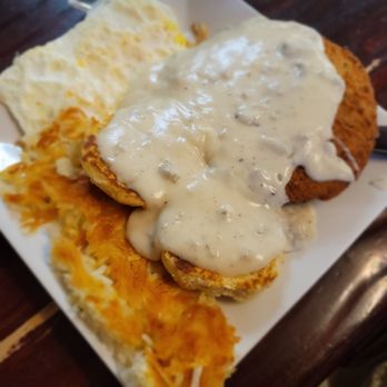 Cowboy Cafe - Chicken fried steak with biscuits and gravy Huge portion - American Near Me - Dubois, Wyoming Cowboy Cafe - Chicken fried steak with biscuits and gravy Huge portion - American Near Me - Dubois, Wyoming