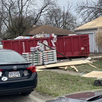 Entrust Roofing - Dumpster for old roof - Roofing Near Me - Miamisburg, Ohio