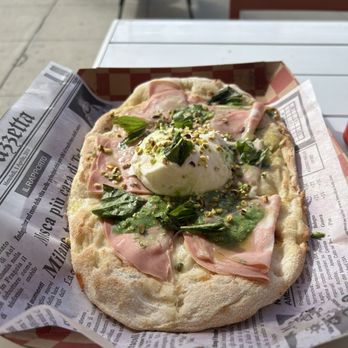 Castanea Sicilian Cafe - Pistachio mortadella pinsa - Coffee & Tea Near Me - Los Angeles, California