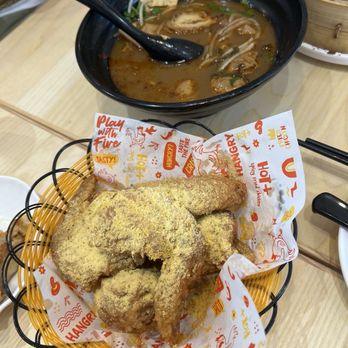 Mom's Pan Fried Bun - Fried chicken with cheese! Very crispy and not dry - Noodles Near Me - Newmarket, Ontario Mom's Pan Fried Bun - Fried chicken with cheese! Very crispy and not dry - Noodles Near Me - Newmarket, Ontario