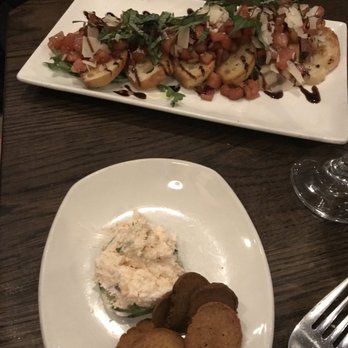 Matchbox Diner & Drinks - Apps: Bruschetta and Salmon Dip w/ those gardetto crackers! - New American Near Me - Grand Rapids, Michigan