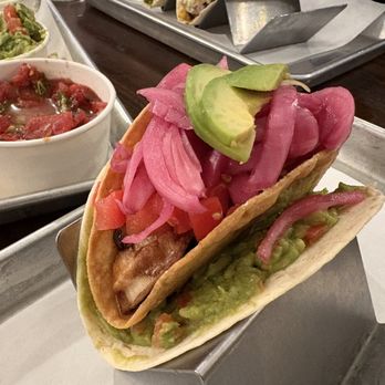 Agave & Rye - Covington - The BFF of Karen (vegan) --  Fresh Avocado, Balsamic Mushrooms, Diced Tomatoes, Pickled Red Onions, Guac Cushion - Cocktail Bars Near Me - Covington, Kentucky