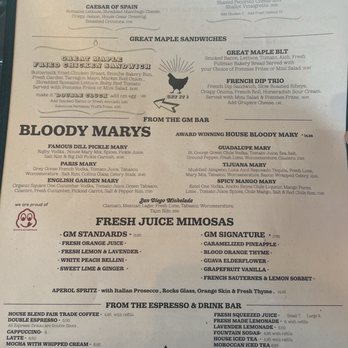Great Maple San Diego - Menu - Breakfast & Brunch Near Me - San Diego, California