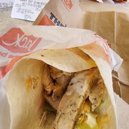 Inside chicken wrap