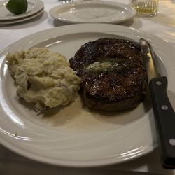 O'Donoghue's Steaks and Seafood - Rib eye with mashed potatoes