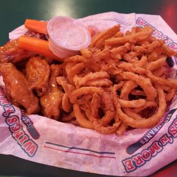 10 wings + onion rings $15.10