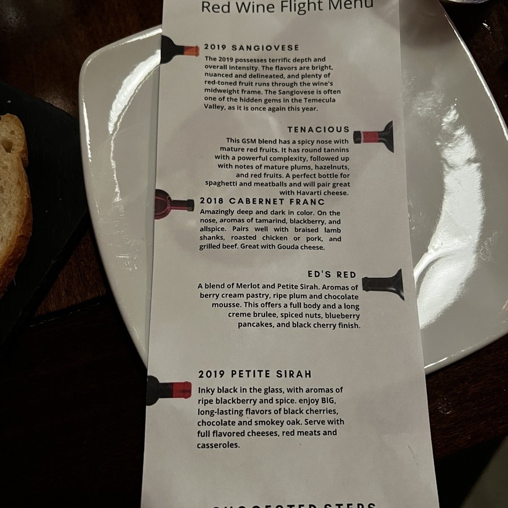 Cave Restaurant - Red wine flight - Venues & Event Spaces Near Me - Temecula, California Cave Restaurant - Red wine flight - Venues & Event Spaces Near Me - Temecula, California