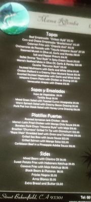 Menu photo 6 Mama Roomba Bakersfield, CA