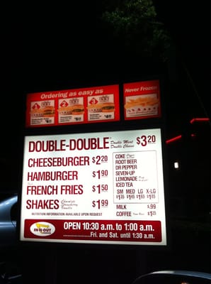 Menu photo 8 In-N-Out Burger Los Angeles, CA