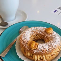 Came for a little treat. Got a Paris-Brest and a coffee and it was absolutely delicious!!! Came for a little treat. Got a Paris-Brest and a coffee and it was absolutely delicious!!!