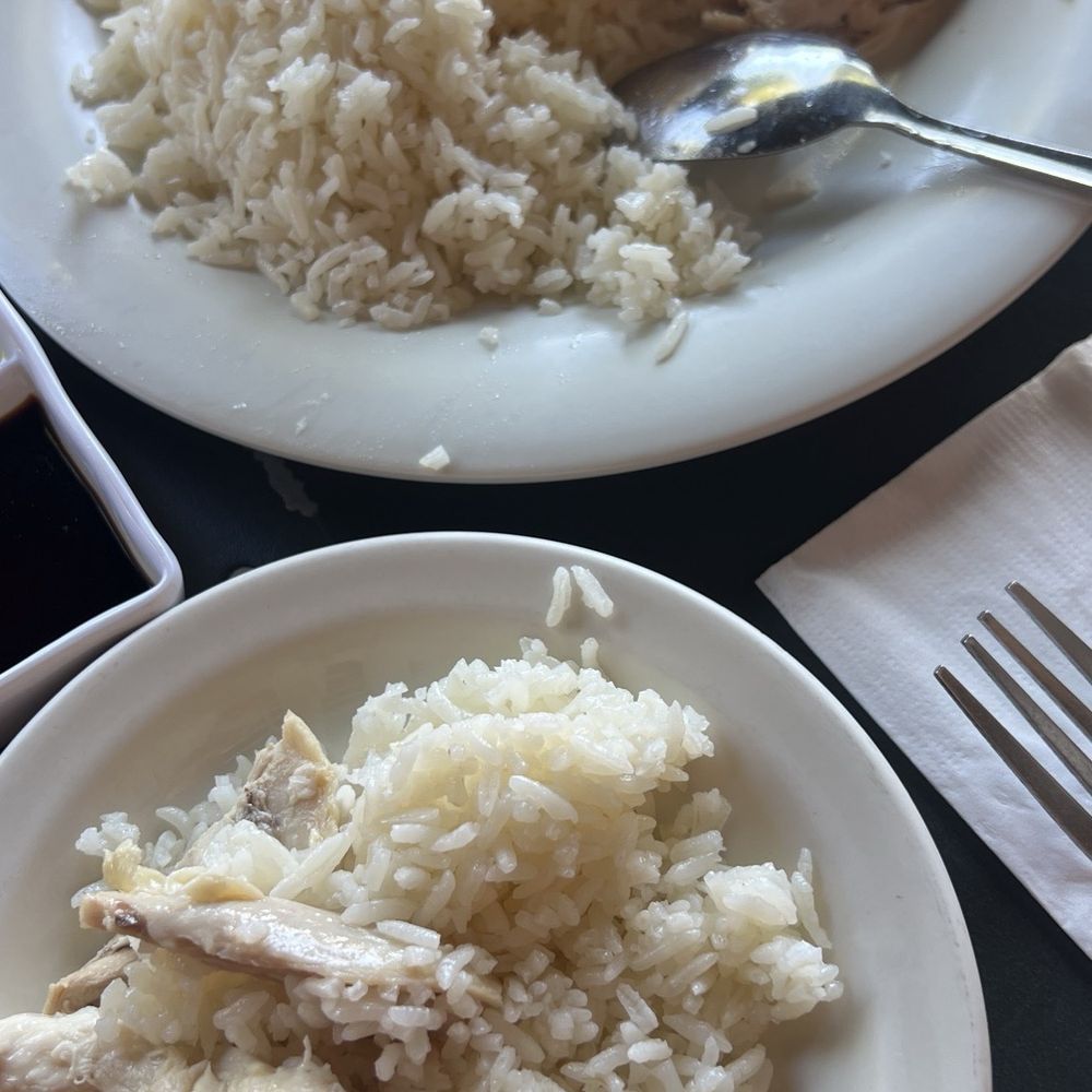 Savoy Kitchen - Hainan chicken (top plate), after a portion was taken out (bottom plate) - Asian Fusion Near Me - Alhambra, California