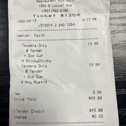 KFC - 2 orders of just 8 chicken strips for $45 WOW!