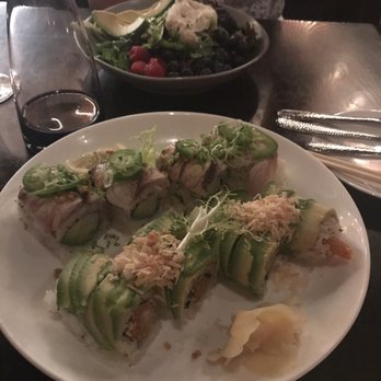 The Sushi Bar at Next Door - Coconut shrimp roll, blue crab and avocado salad, and white dragon roll - Sushi Bars Near Me - Rochester, New York The Sushi Bar at Next Door - Coconut shrimp roll, blue crab and avocado salad, and white dragon roll - Sushi Bars Near Me - Rochester, New York