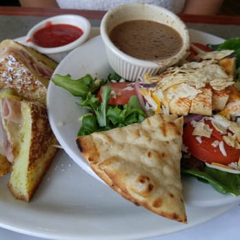 Turning Point - 1/2 combo- Santa Fe chicken salad and a Monte Cristo with berry purée. Divine!! ($10.50) - Breakfast & Brunch Near Me - Brick, New Jersey Turning Point - 1/2 combo- Santa Fe chicken salad and a Monte Cristo with berry purée. Divine!! ($10.50) - Breakfast & Brunch Near Me - Brick, New Jersey