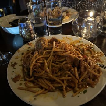Bucatini - Buccatini Ala Vodka with meatballs and Italian sausage - Italian Near Me - Edmonds, Washington