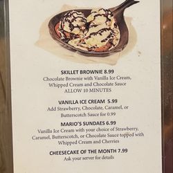 Mario's Pizza - Dessert