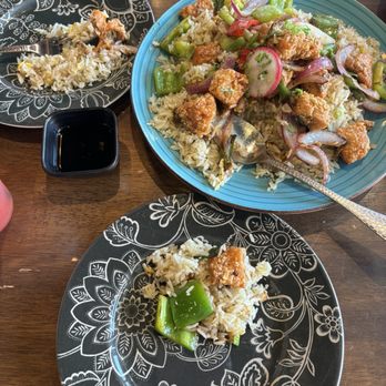 OMELI Kitchen - In these pictures is the Shaken Salmon Fried Rice and the Lomo Saltado. Both dishes were very delicious! - Vietnamese Near Me - Fullerton, California OMELI Kitchen - In these pictures is the Shaken Salmon Fried Rice and the Lomo Saltado. Both dishes were very delicious! - Vietnamese Near Me - Fullerton, California