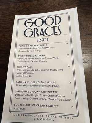 Menu photo 3 Good Graces Dallas, TX