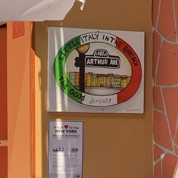 Moises Ristorante - Arthur Ave sign in back garden - Italian Near Me - Bronx, New York