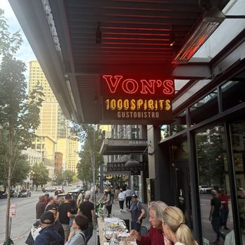 Von's 1000Spirits - Sign from the outside - New American Near Me - Seattle, Washington