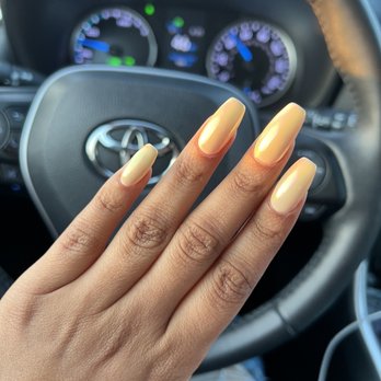 M2 Nail Lounge - my February set - yellow chrome - Nail Salons Near Me - Alhambra , California