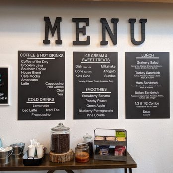 The Grainery - Menu - Coffee & Tea Near Me - Paxton, Nebraska