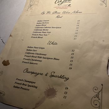 Cu Gino - Wine By The Glass - Sicilian Near Me - Lafayette, Louisiana