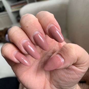 Enchanted Nails & Spa - March 2022: Grown out dark nude dip powder manicure, still holding strong - Nail Salons Near Me - Washington, DC, District of Columbia