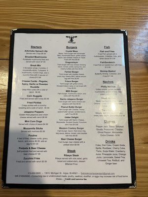 Menu photo 2 The Breakroom Pub and Grill Argos, IN Menu photo 2 The Breakroom Pub and Grill Argos, IN