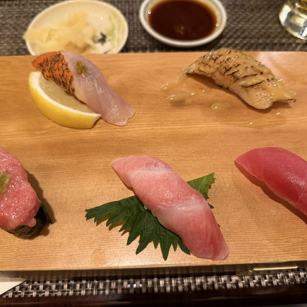 Sushi Wasabi - Golden eye snapper, torched miso cod, tuna assortment - Japanese Near Me - Tustin, California