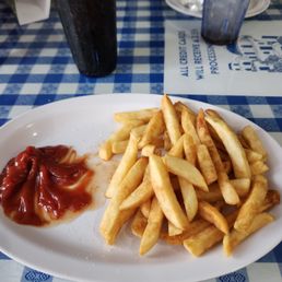 What's left of my outstanding  lamb gyro and fries meal. It's my main go to when I eat at Bell Greek.