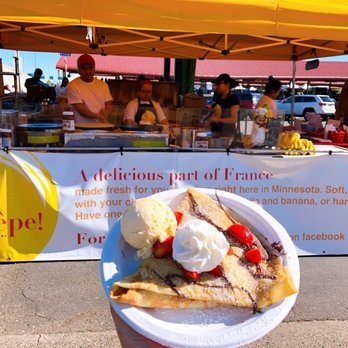 Go Crêpe - a plate of food with ice cream and strawberries - Food Stands Near Me - Minneapolis, Minnesota