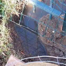Top Quality Fence & Arbor - The water from the destroyed pipe left side.