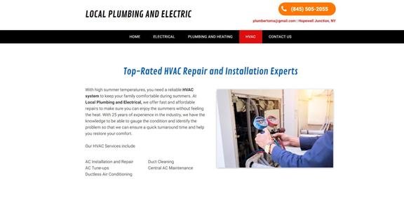 Slide of Local Plumbing and Electric