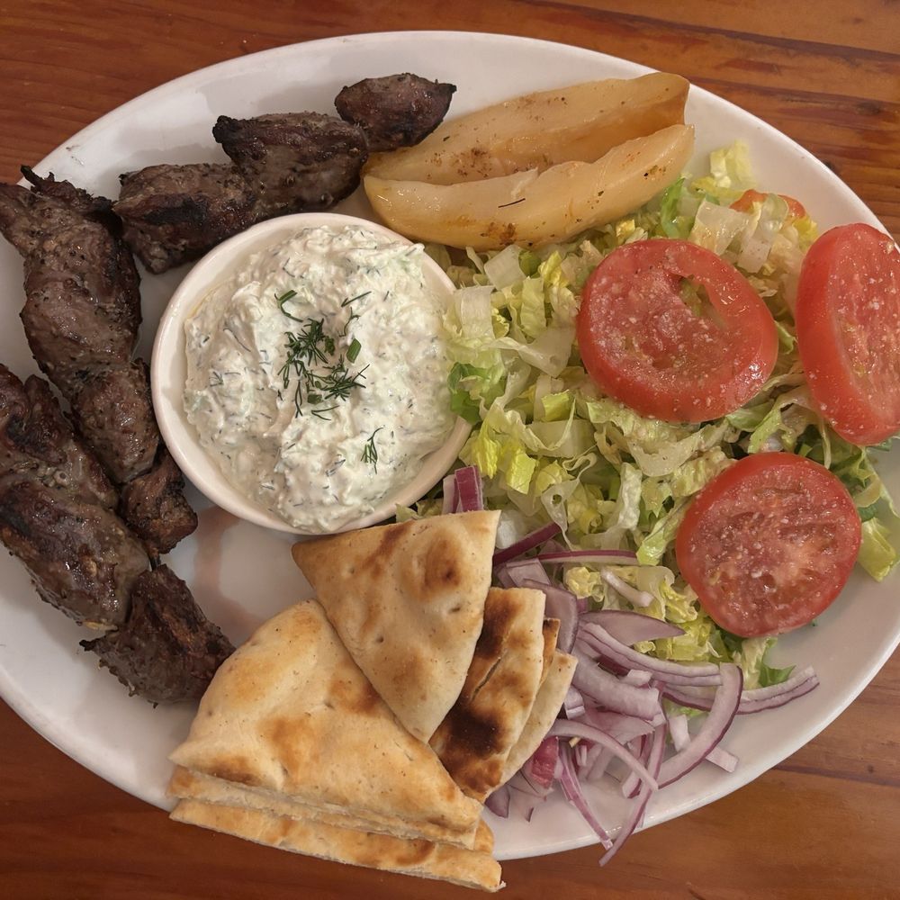 Greek City Restaurant - Lamb Souvlaki Platter - Greek Near Me - Ramsey, New Jersey