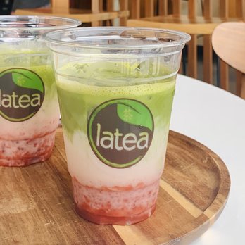 Latea Bubble Tea  - Strawberry Matcha Latte - Desserts Near Me - Culver City, California