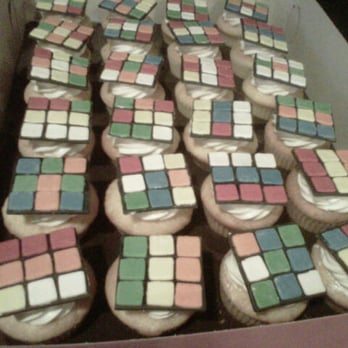 Gourmet Confections - Rubik's Cube cupcakes! White cake cream cheese frosting. - Desserts Near Me Gourmet Confections - Rubik's Cube cupcakes! White cake cream cheese frosting. - Desserts Near Me