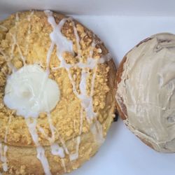 Ney's Natural Premium Meats and Sweets - Cream cheese danish and maple frosted pershing donut