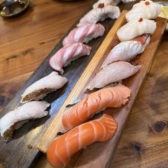 Azuki Sushi - Variety of nigiri's with some off the menu recommendations from our awesome waiter - Sushi Bars Near Me - San Diego, California Azuki Sushi - Variety of nigiri's with some off the menu recommendations from our awesome waiter - Sushi Bars Near Me - San Diego, California