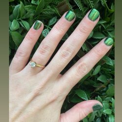 The W Nail Bar - My green chrome nails for December