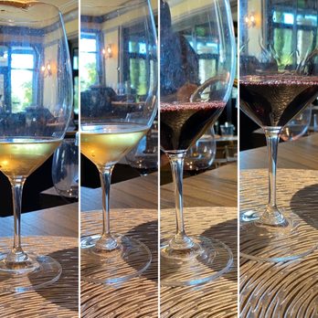 Trinitas Cellars - three glasses of wine on a table - Wine Tasting Room Near Me - Napa, California Trinitas Cellars - three glasses of wine on a table - Wine Tasting Room Near Me - Napa, California