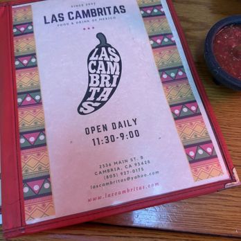 Las Cambritas - Menu! - Mexican Near Me - Cambria, California
