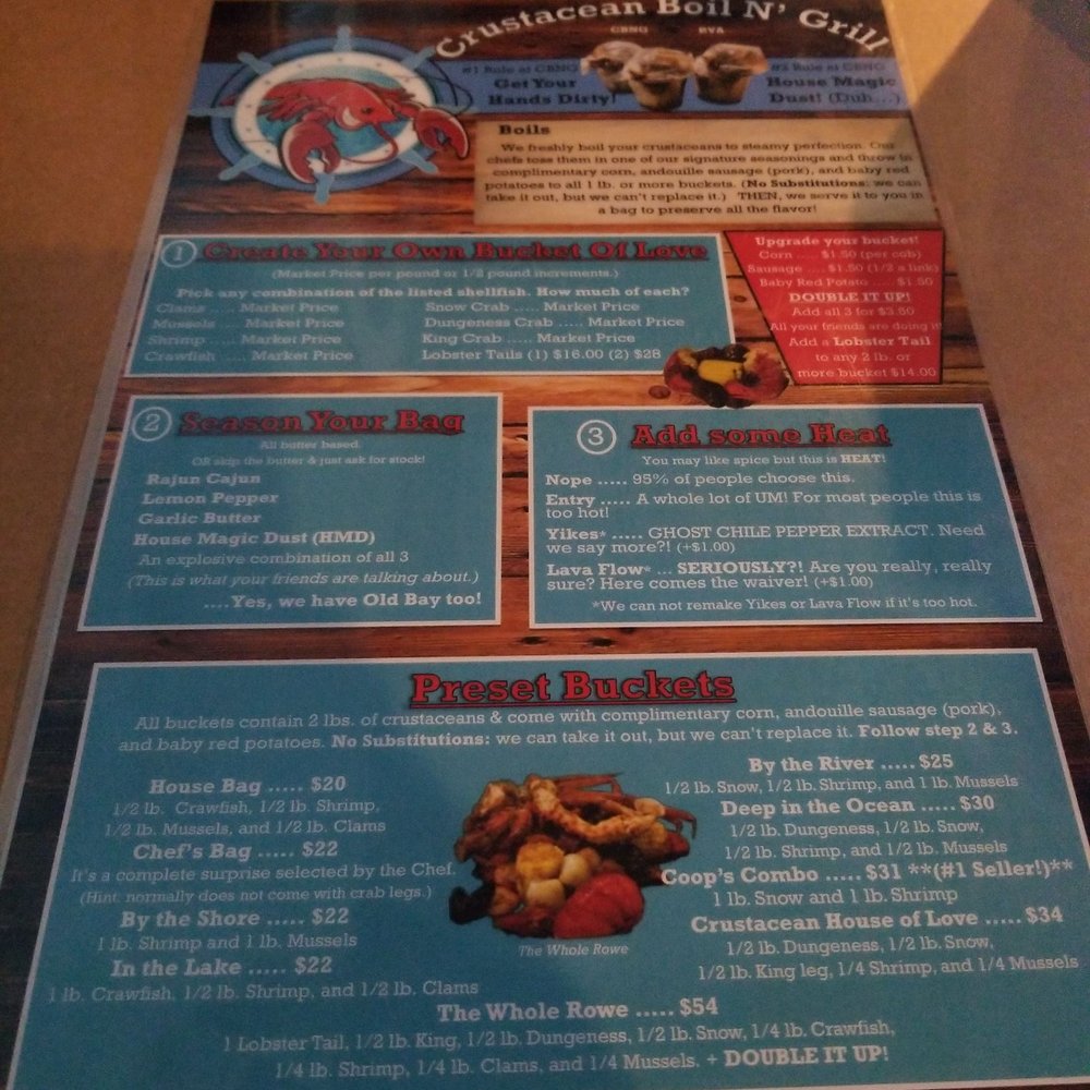 Crustacean Boil and Grill - Menu - Seafood Near Me - Henrico, Virginia Crustacean Boil and Grill - Menu - Seafood Near Me - Henrico, Virginia