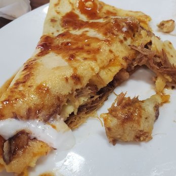 MeMe's Cafe - BBQ crepe (we cut in half prior to taking this picture) - American Near Me - Springdale, Utah MeMe's Cafe - BBQ crepe (we cut in half prior to taking this picture) - American Near Me - Springdale, Utah