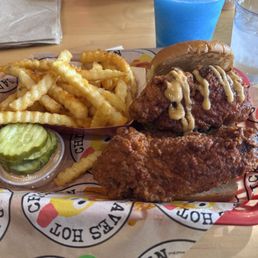 Chicken strip and slider combination. Chicken strip and slider combination.