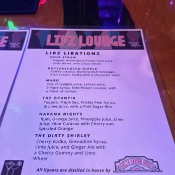 Lipz Lounge - Menu - Karaoke Near Me - Huntsville, Alabama
